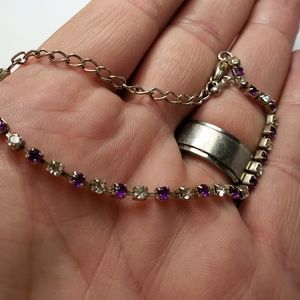 Purple stone and diamond bracelet